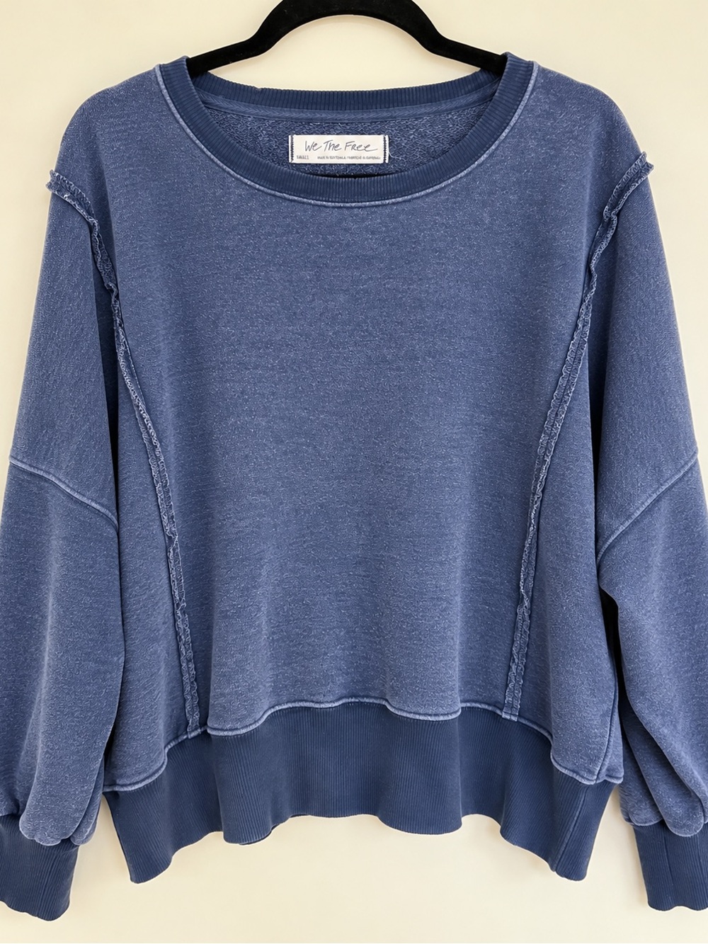 We The Free Washed Indigo Pullover Sweatshirt